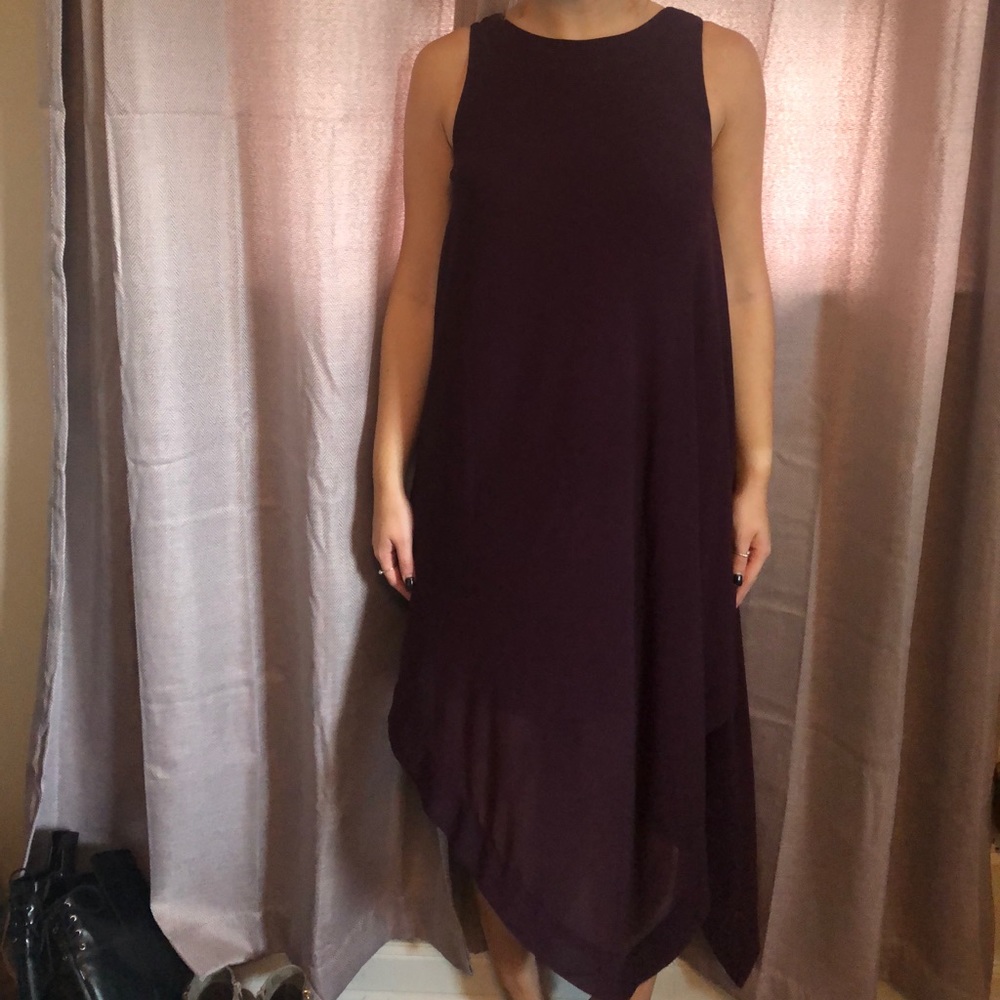 Plum asymmetrical dress